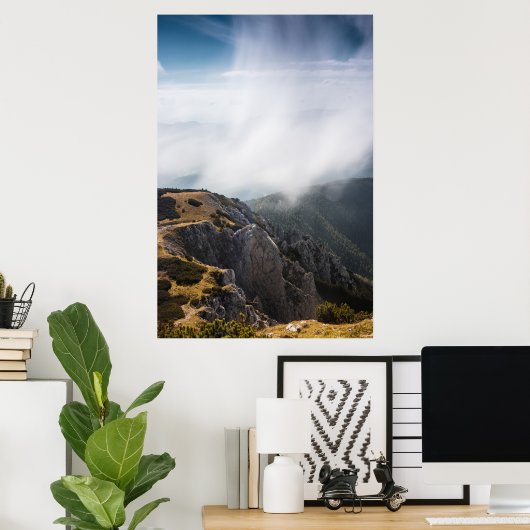 Wolken over bergen poster (Thuiskantoor)