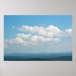 Wolken over bergen poster