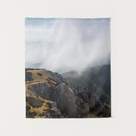 Wolken over bergen wandkleed