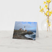 Wolken over de HoofdVuurtoren van Portland Kaart (Gele Bloem)