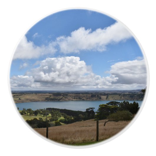 Wolken over het Gnotuk Camperdown-keramische Knoop Keramische Knop (Voorkant)