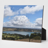 Wolken over het Gnotuk Camperdown Tabletop Plaque Fotoplaat (Zijkant)