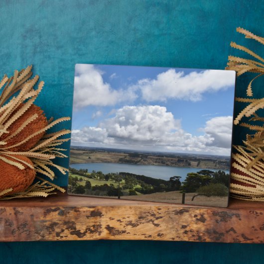 Wolken over het Gnotuk Camperdown Tabletop Plaque Fotoplaat (Zijkant)