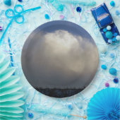 Wolken over het station papieren bordje (Feest)