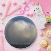 Wolken over het station papieren bordje (Feest)