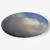 Wolken over het station papieren bordje (Gekanteld)