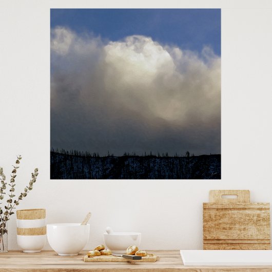 Wolken over het station poster (Keuken)