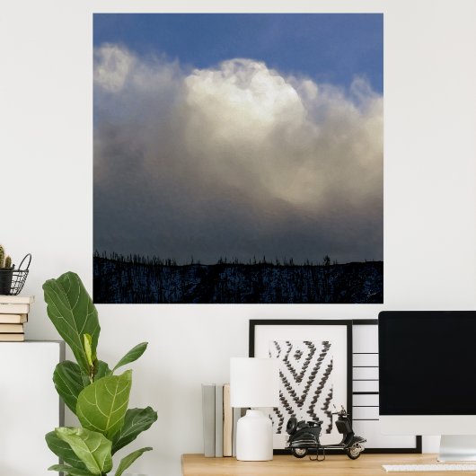 Wolken over het station poster (Thuiskantoor)