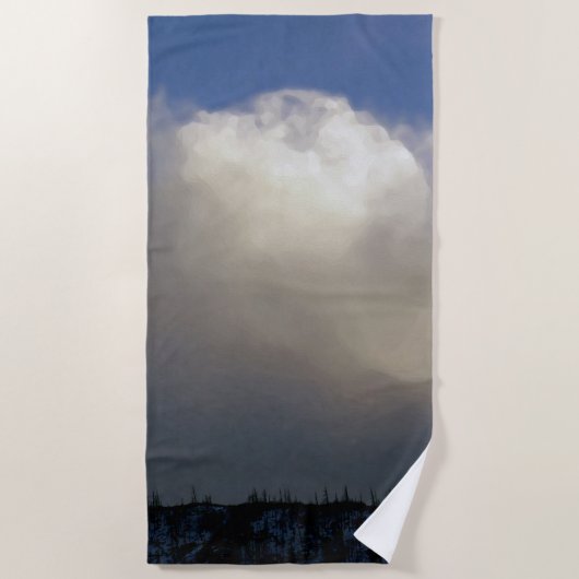 Wolken over het station strandlaken (Voorkant)