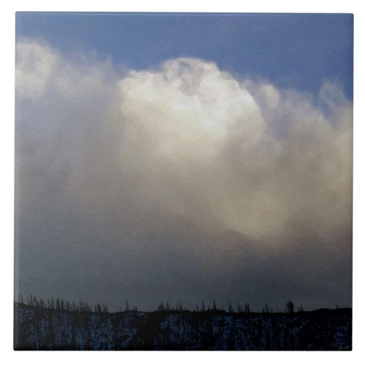 Wolken over het station tegeltje (Voorkant)
