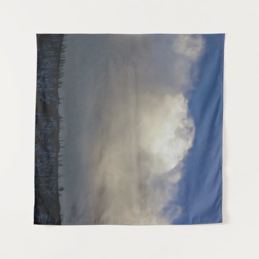 Wolken over het station wandkleed (Voorkant (horizontaal))