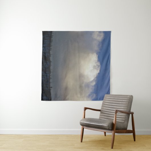 Wolken over het station wandkleed (In Situ (horizontaal))