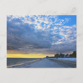 Wolken over het strand van Fort Myers op zonsonder Briefkaart