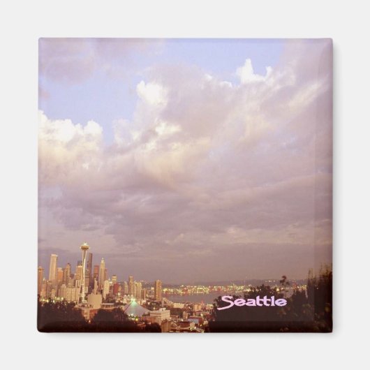 Wolken over prachtige Seattle magneet (Voorkant)