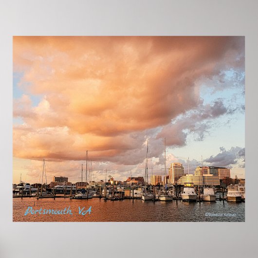 Wolken over Tidewater Yacht Marina Portsmouth VA Poster (Voorkant)