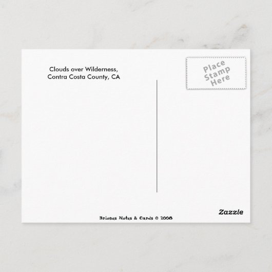 Wolken over Wilderess Briefkaart (Achterkant)