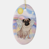 Wolken - Pug Angel (fawn) Keramisch Ornament (Rechts)