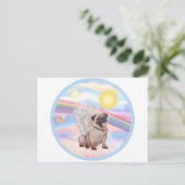 Wolken - Pug Engel (#2) Briefkaart (Staand voorkant)