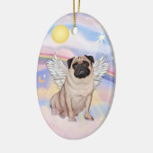 Wolken - Pug Engel (vaalbruin) Keramisch Ornament (Links)