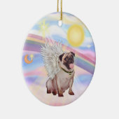 Wolken - Pug Engel (vaalbruin) Keramisch Ornament (Rechts)