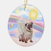Wolken - Pug Engel (vaalbruin) Keramisch Ornament (Links)