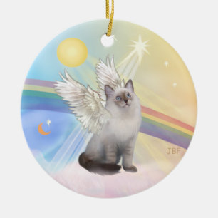 Wolken - Ragdoll Kat Engel Keramisch Ornament