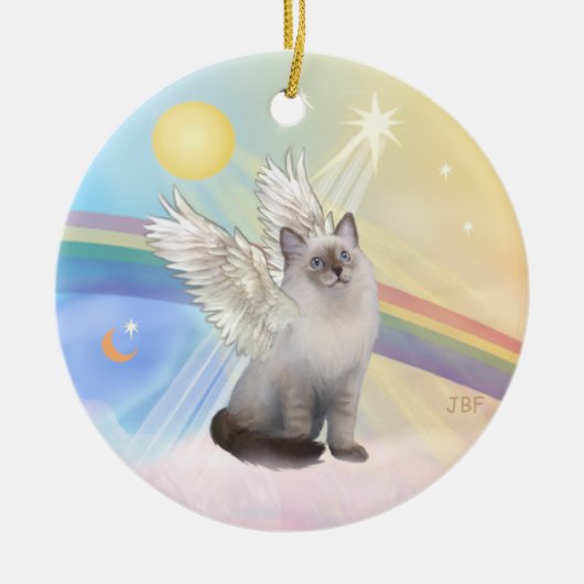 Wolken - Ragdoll Kat Engel Keramisch Ornament (Voorkant)