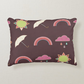 Wolken, regen, zon, paraplupatroon. accent kussen