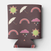 Wolken, regen, zon, paraplupatroon. blikjeskoeler (Achterkant)