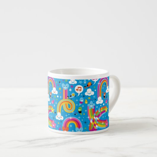 wolken regenbogen laten het heetsenpatroon vallen espresso kop (Voorkant rechts)
