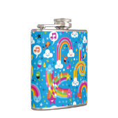 wolken regenbogen laten het heetsenpatroon vallen heupfles (Rechts)