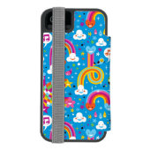 wolken regenbogen laten het heetsenpatroon vallen incipio iPhone portemonnee hoesje (Agenda Achterkant)