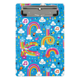 wolken regenbogen laten het heetsenpatroon vallen mini klembord