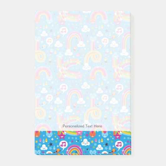 wolken regenbogen laten het heetsenpatroon vallen post-it® notes (Voorkant)