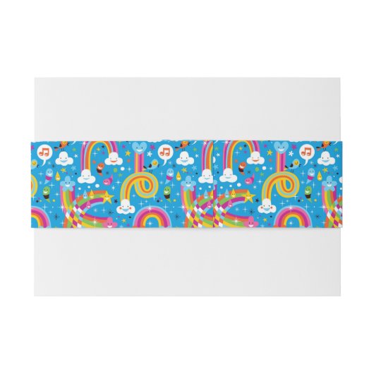 wolken regenbogen laten het heetsenpatroon vallen uitnodigingen wikkel (Achterkant Voorbeeld)