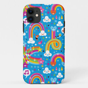 wolken regenbogen regendruppels harten patroon Case-Mate iPhone case
