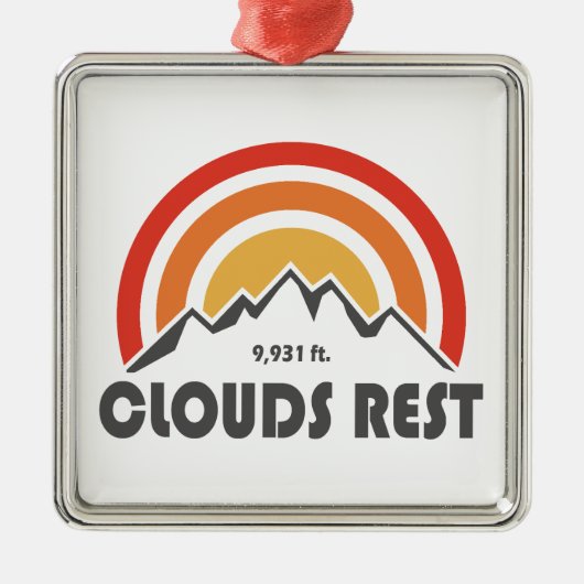 Wolken Rest Berg Yosemite Metalen Ornament (Voorkant)