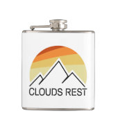 Wolken Rest Berg Yosemite Retro Heupfles (Voorkant)