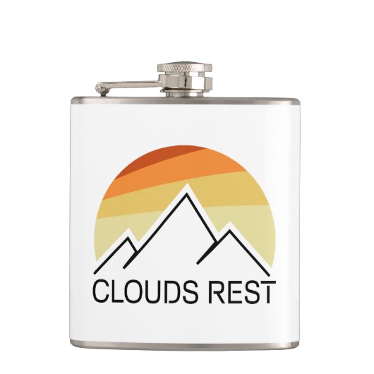 Wolken Rest Berg Yosemite Retro Heupfles (Voorkant)