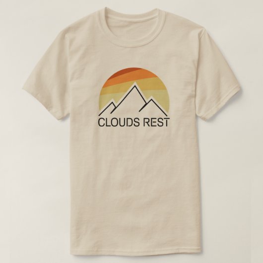 Wolken Rest Berg Yosemite Retro T-shirt (Design voorkant)