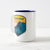 Wolken Rest Berg Yosemite Sunrise Tweekleurige Koffiemok (Voorkant links)