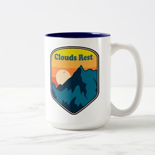 Wolken Rest Berg Yosemite Sunrise Tweekleurige Koffiemok (Rechts)