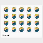 Wolken Rest Berg Yosemite Sunrise Vierkante Sticker (Vel)