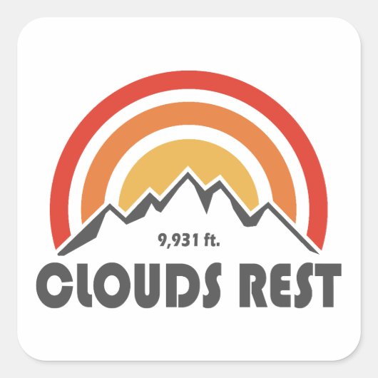 Wolken Rest Berg Yosemite Vierkante Sticker (Voorkant)