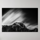 Wolken rollend boven berg Mangart Poster (Voorkant)