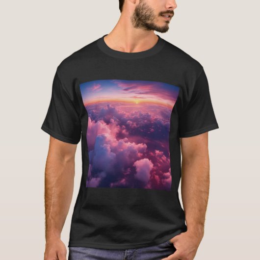Wolken roze mooi uitzicht woooow t-shirt (Voorkant)