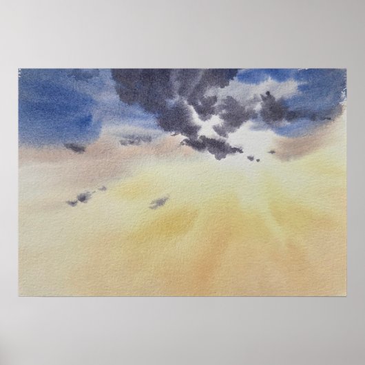 Wolken Schilderen in Waterverf  Poster (Voorkant)