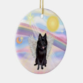 Wolken - Schipperke Angel Keramisch Ornament (Rechts)