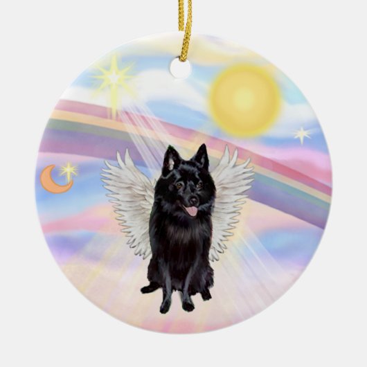 Wolken - Schipperke Engel Keramisch Ornament (Voorkant)