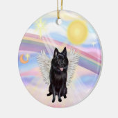 Wolken - Schipperke Engel Keramisch Ornament (Links)